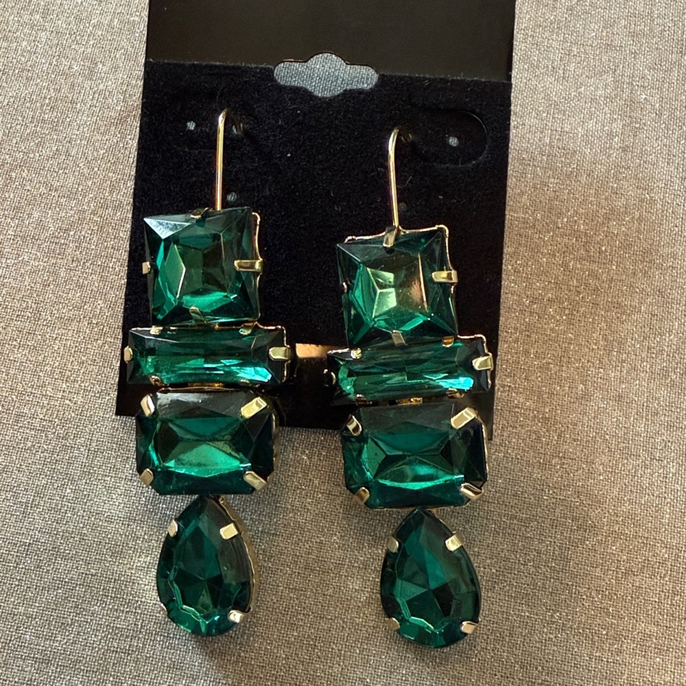 Emerald Green Statement Earrings